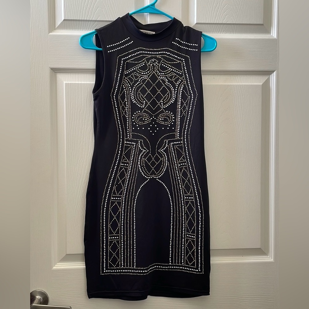 Black rhinestone dress